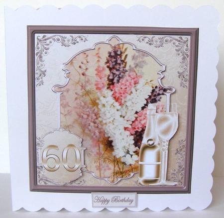 Larkspurs Flowers Card with a Topper by Margaret McCartney