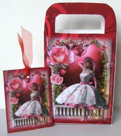 Gift Bag 1950's Rose Pink Patio Mini Kit by Margaret McCartney
