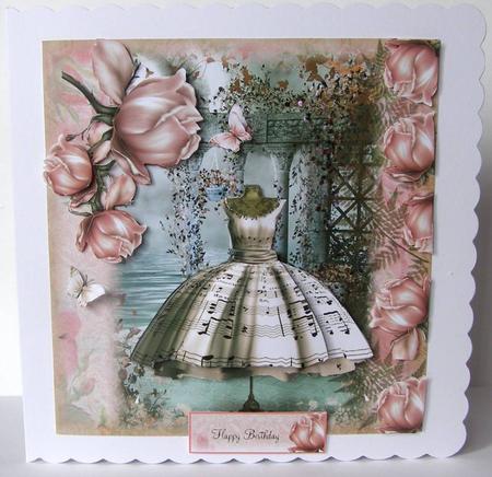 Vintage Music Dress Card Front Mini Kit by Margaret McCartney