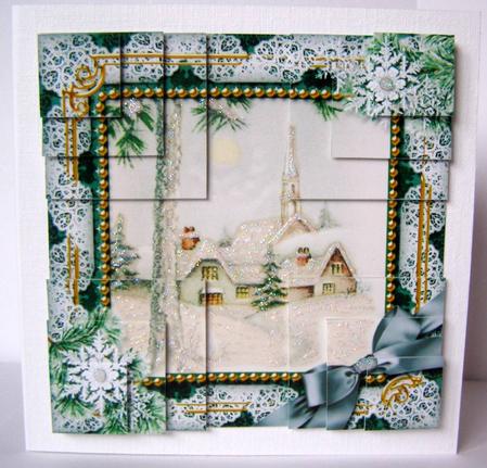 Winter Pub Snow All 4 Corner Stacker Card Front by Margaret McCartney