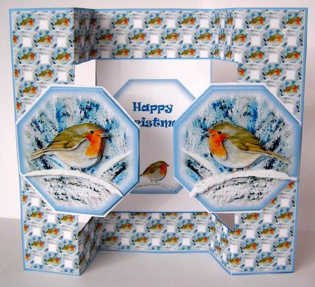 Christmas Robin Cut Out Panel Trifold Card - Sheet 1 by Margaret McCartney