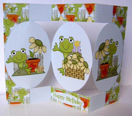 Sunflower Frogs Tri Shutter by Margaret McCartney