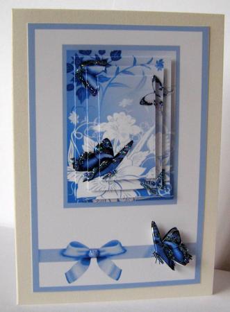 Purple Butterflies Card Front by Margaret McCartney