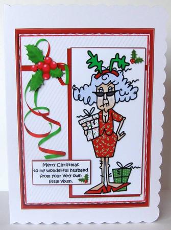 Stella Sends Gus Christmas Wishes Quick Card by Margaret McCartney
