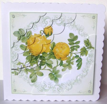 Yellow Roses 8x8 Scallop Corner Stacker Mini Kit by Margaret McCartney