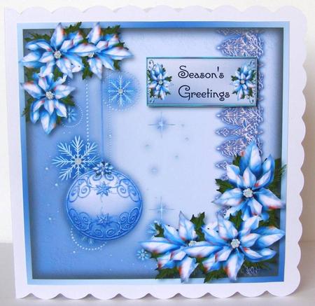 Ice Blue Poinsettia Christmas by Margaret McCartney