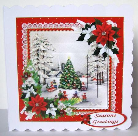 Traditional Vintage Christmas Pyramid Red by Margaret McCartney