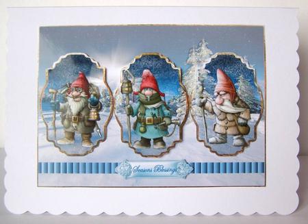 Gnomes Off to Meet Santa , Panel Card by Margaret McCartney