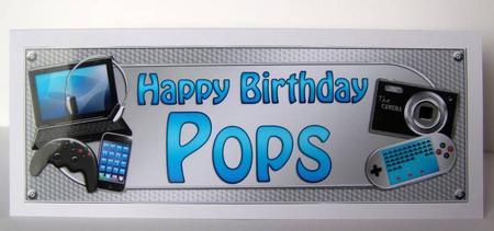 Large Dl Birthday Pops Gadgets & Gizmos 3D Decoupage by Margaret McCartney