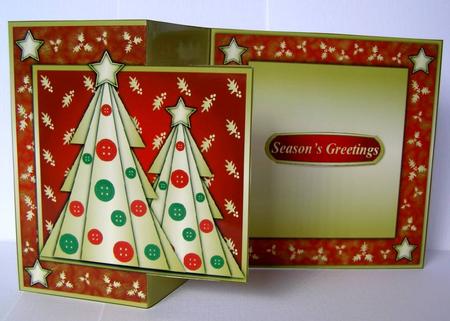 Buttons Christmas Trees Ii Fold Back by Margaret McCartney