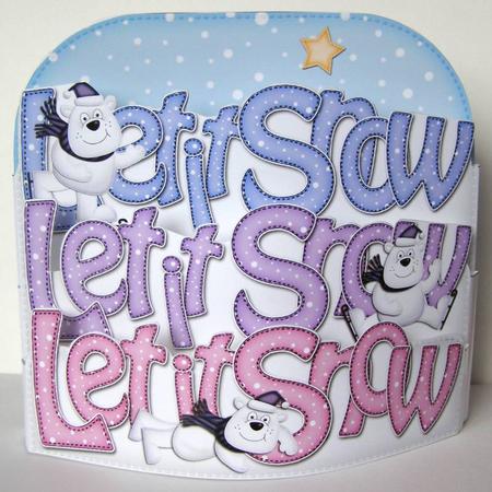 Let It Snow Polar Bears Pop Out Xmas Word Card by Margaret McCartney