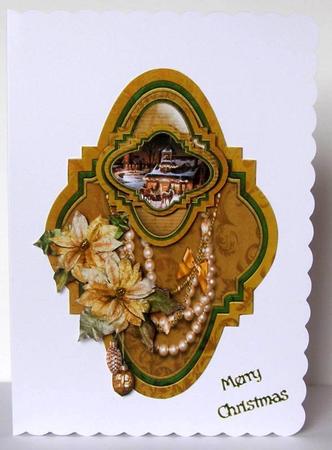 Golden Christmas Large 3D Topper Sheet by Margaret McCartney