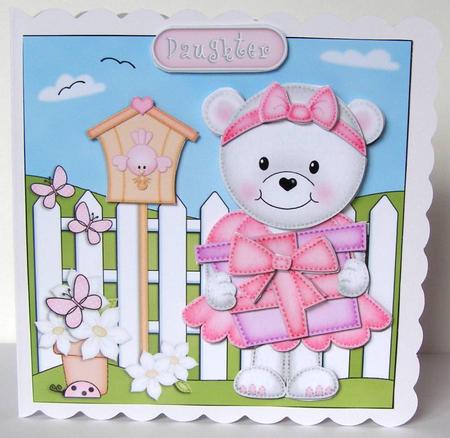 Teddy Tess's Present Quick Card & 3D Decoupage by Margaret McCartney