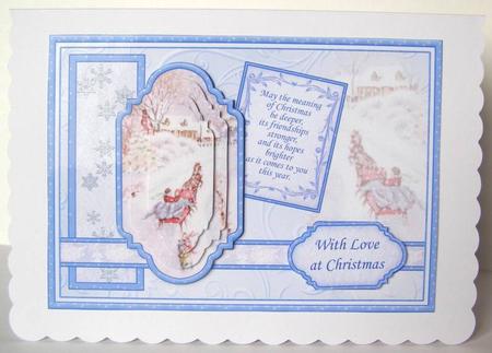 Vintage Christmas Sleigh Ride A5 Quick Card by Margaret McCartney