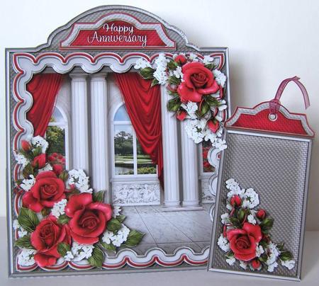 Triangular Base Kit Red Roses by Margaret McCartney