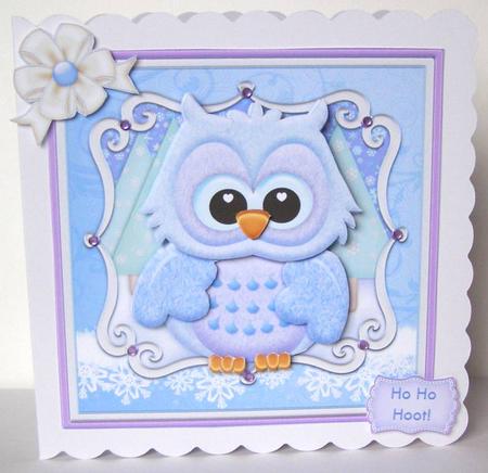 Ho Ho Hoot Christmas Owl Card Topper & Decoupage by Margaret McCartney