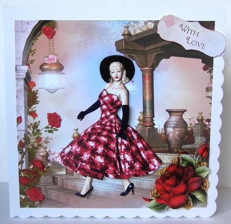 1950's Red & Gold Rose Lady Mini Kit by Margaret McCartney