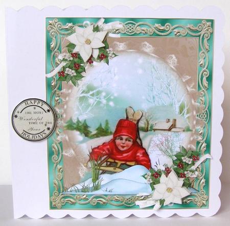 Sledging Fun Card Topper by Margaret McCartney