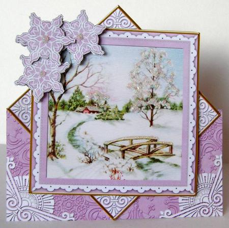 Pretty Snowscene Lilac Flake Diamond Mini Card Kit by Margaret McCartney