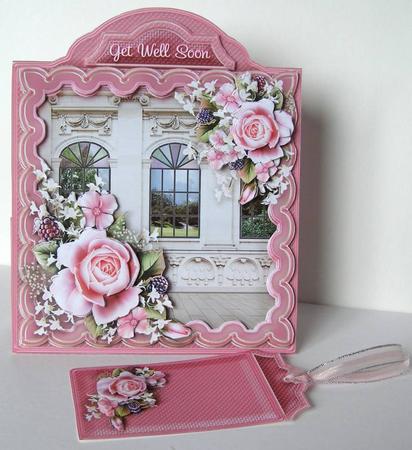 Triangular Base Kit Pink Roses by Margaret McCartney