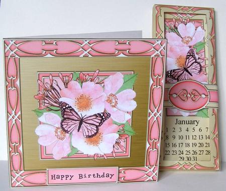 Butterfly Bouquet Bookmark Calendar Fold Card Kit by Margaret McCartney