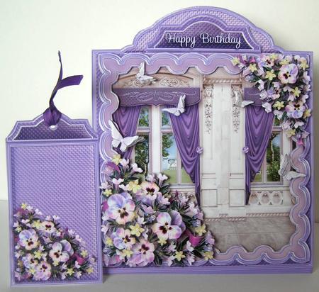 Triangular Base Kit Lilac Pansies & Butterflies by Margaret McCartney