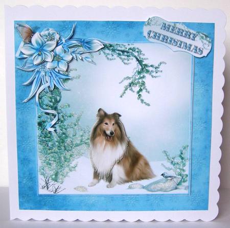Christmas Rough Collie Dog Winter Scene Mini Kit by Margaret McCartney