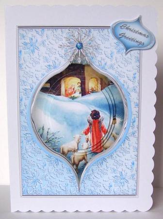 While Shepherds Watch Pyramid Card Front by Margaret McCartney