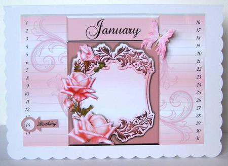 January - Any Year - A5 Landscape Calendar Card by Margaret McCartney