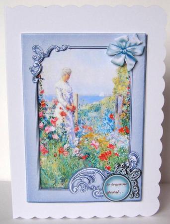Vintage Lady in Cut Out Frame by Margaret McCartney