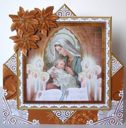 Mother Mary2 Vtea Poinsettia Diamond Mini Card Kit by Margaret McCartney
