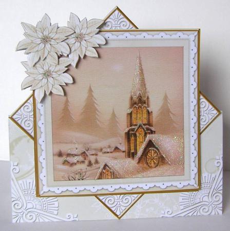 Snow Steeple Cream Poinsettia Diamond Mini Card Kit by Margaret McCartney