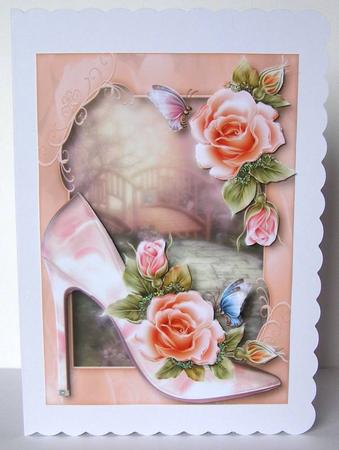 Peach Stiletto & Gorgeous Peach Roses by Margaret McCartney