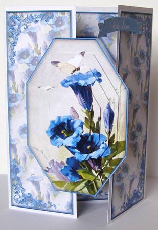 Beautiful Painted Butterflies & Flowers A5 Gate Fold Card by Margaret McCartney