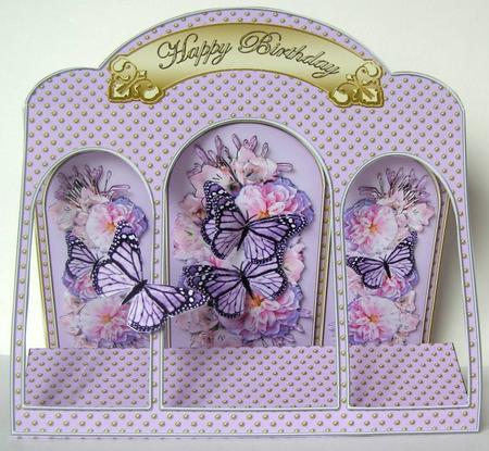 3D Butterfly Bouquet Window Card Kit Decoupage & Envelope by Margaret McCartney