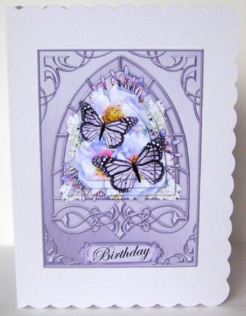 Butterflies & Wild Roses Fancy Arch Shaped Pyramid Sheet by Margaret McCartney