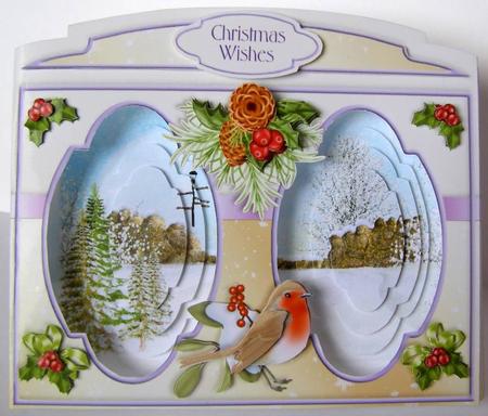 Stand-alone Easel Card Kit - Winter Countryside by Margaret McCartney