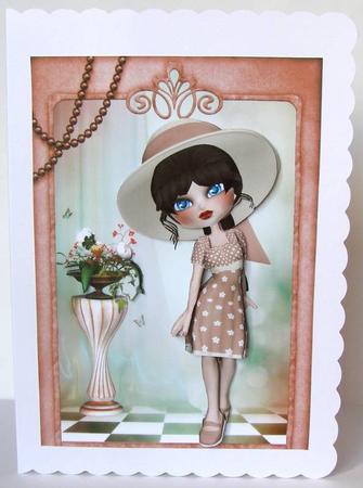 Thoroughly Modern Millie Card Front & Decoupage by Margaret McCartney