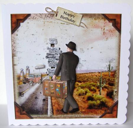 1950's Style Route 66 Masculine Card Kit by Margaret McCartney