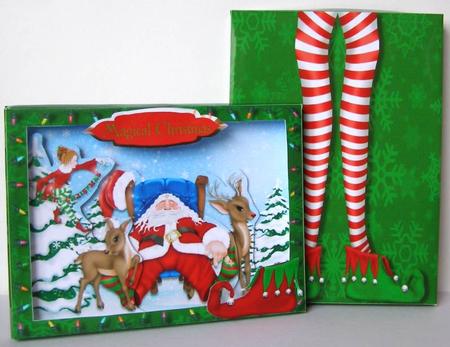 Santa's Snooze 3D Frame Box Card Kit by Margaret McCartney