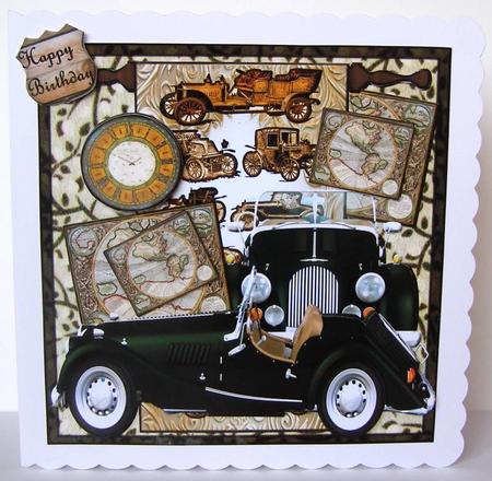 Mini Kit Vintage Cars Male Card by Margaret McCartney