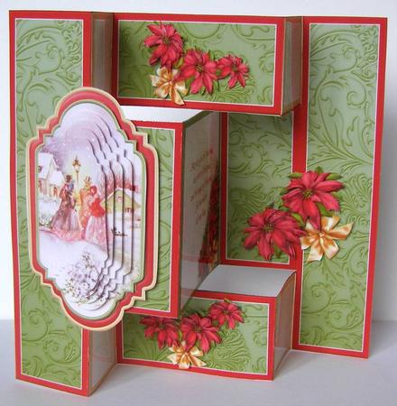 Christmas Vintage Carol Singing Tri Shutter Card Mini Kit by Margaret McCartney