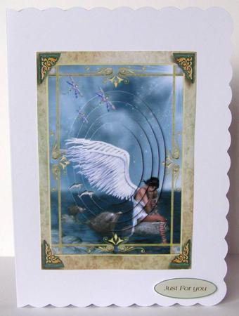 Angel at Rest Card Topper & Oval Pyramid Layers by Margaret McCartney