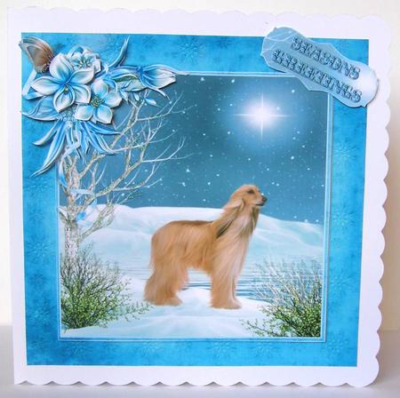 Christmas Afghan Hound Winter Scene Mini Kit by Margaret McCartney