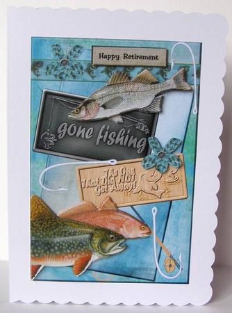 Male Card Gone Fishing by Margaret McCartney