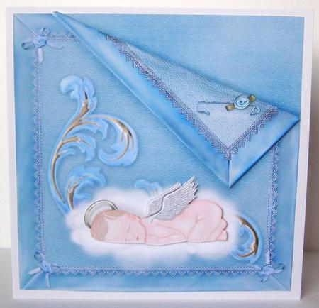 Baby Boy Blank 7x7 Card Front by Margaret McCartney