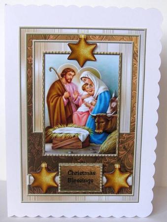 Christmas Nativity Brown&gold by Margaret McCartney