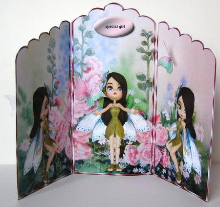 Trifold Romantic Garden & Fairy by Margaret McCartney