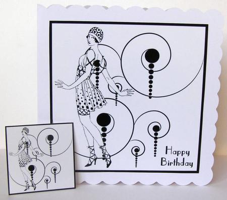 Dancing Diva 8x8 Black and White Topper by Margaret McCartney