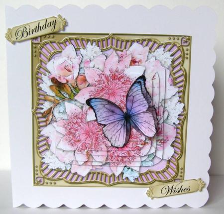 Butterfly Floral Round Edged Pyramage & Decoupage by Margaret McCartney